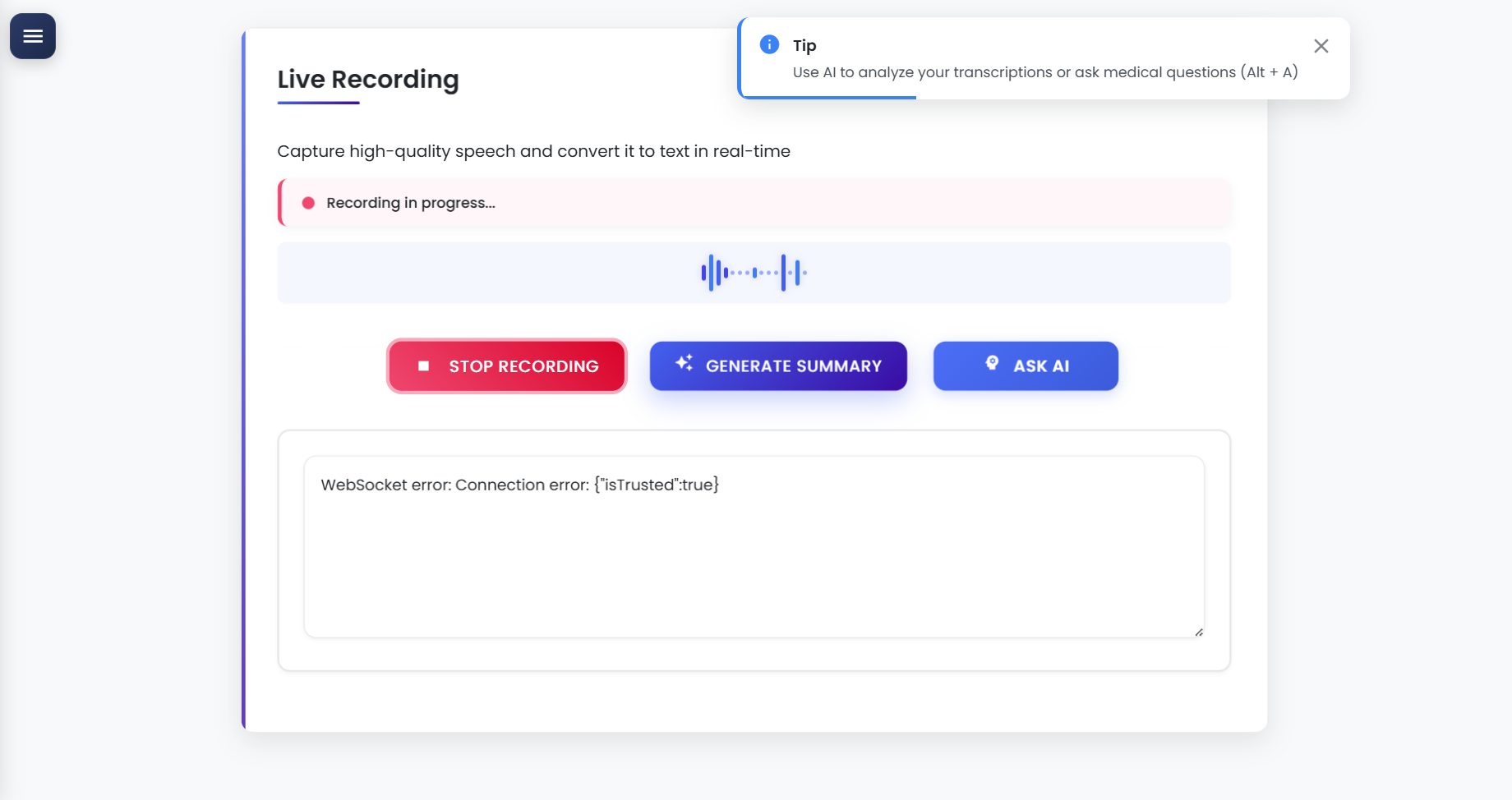 Speech-to-Text Web Application